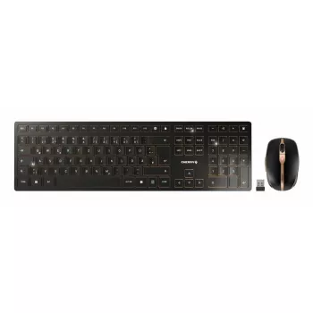 Cherry DW 9100 Slim kabelloses Tastatur- und Maus-Set, italienisches Layout, Schwarz/Bronze