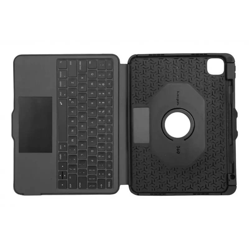 Targus VersaVu Spanische Bluetooth-Tastatur-Trackpad-Hülle für iPad 13 Zoll, Schwarz