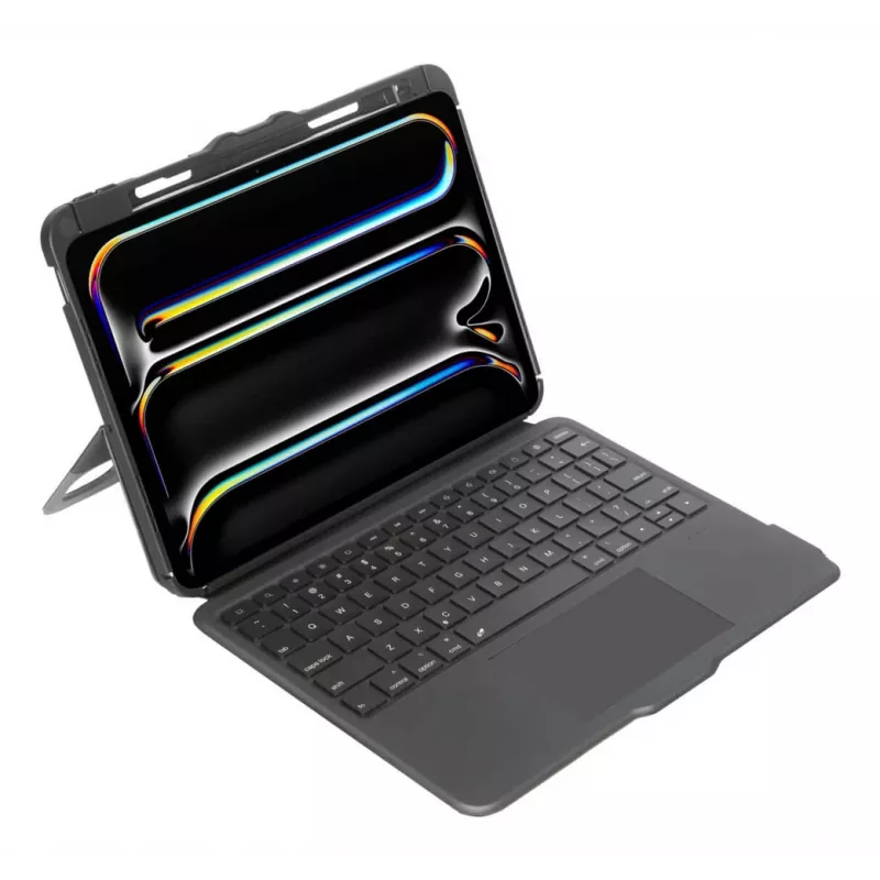Targus VersaVu Spanische Bluetooth-Tastatur-Trackpad-Hülle für iPad 13 Zoll, Schwarz