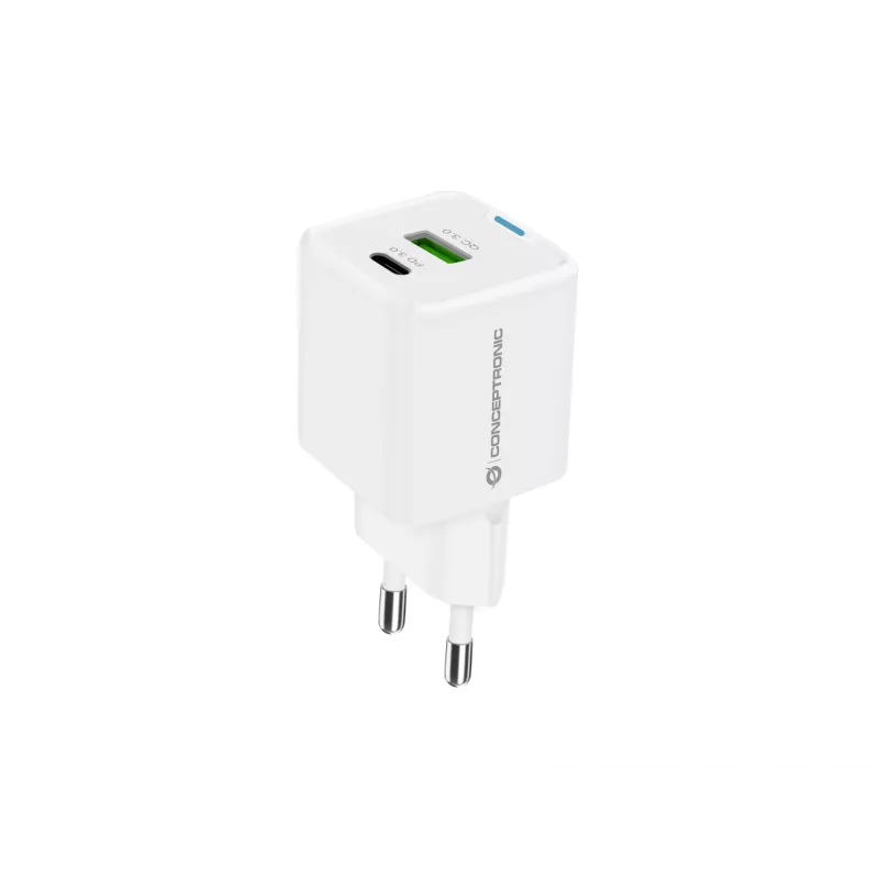 Conceptronic 2-Port 20W GaN USB PD Ladegerät, USB-C x 1, USB-A x 1 ALTHEA15W
