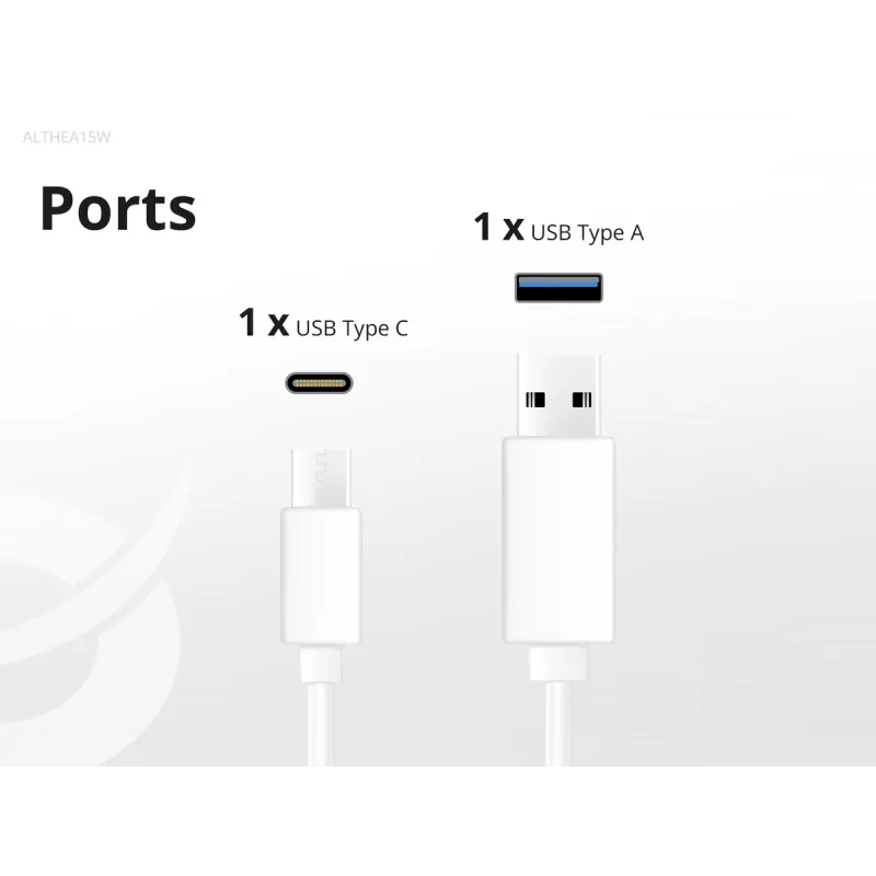 Conceptronic 2-Port 20W GaN USB PD Ladegerät, USB-C x 1, USB-A x 1 ALTHEA15W