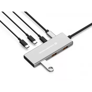 Conceptronic HUBBIES17G Schnittstellen-Hub USB 3.2 Gen 2 (3.1 Gen 2) Type-C 10000 Mbit/s Grau