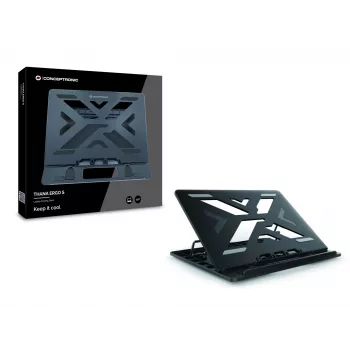 Conceptronic ERGO Laptop-Kühlständer Laptop-Ständer Schwarz 39,6 cm (15,6 Zoll)