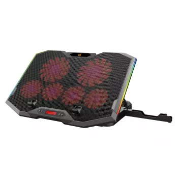 Conceptronic THYIA ERGO Gaming-Laptop-Kühlständer mit 6 Lüftern, 43,2 cm (17 Zoll), 6 Stück, Tasten, Grau, Blau, Grün, Rot, China