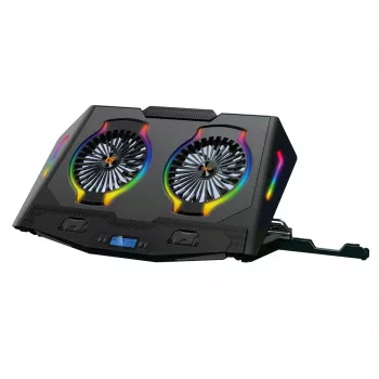Conceptronic THYIA ERGO 2-Lüfter Gaming-Laptop-Kühlständer, 43,2 cm (17 Zoll), 2 St., Tasten, Schwarz, Blau, Grün, Rot, China