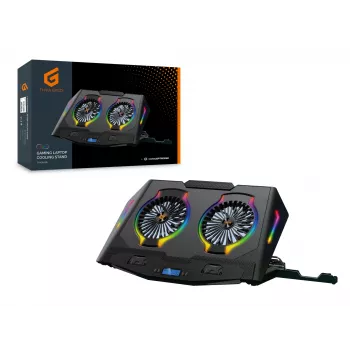 Conceptronic THYIA ERGO 2-Lüfter Gaming-Laptop-Kühlständer, 43,2 cm (17 Zoll), 2 St., Tasten, Schwarz, Blau, Grün, Rot, China