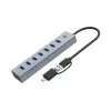 Conceptronic HUBBIES21GP 7-Port USB 3.0 Hub mit Netzteil, 5 Gbit/s, USB-A x 7