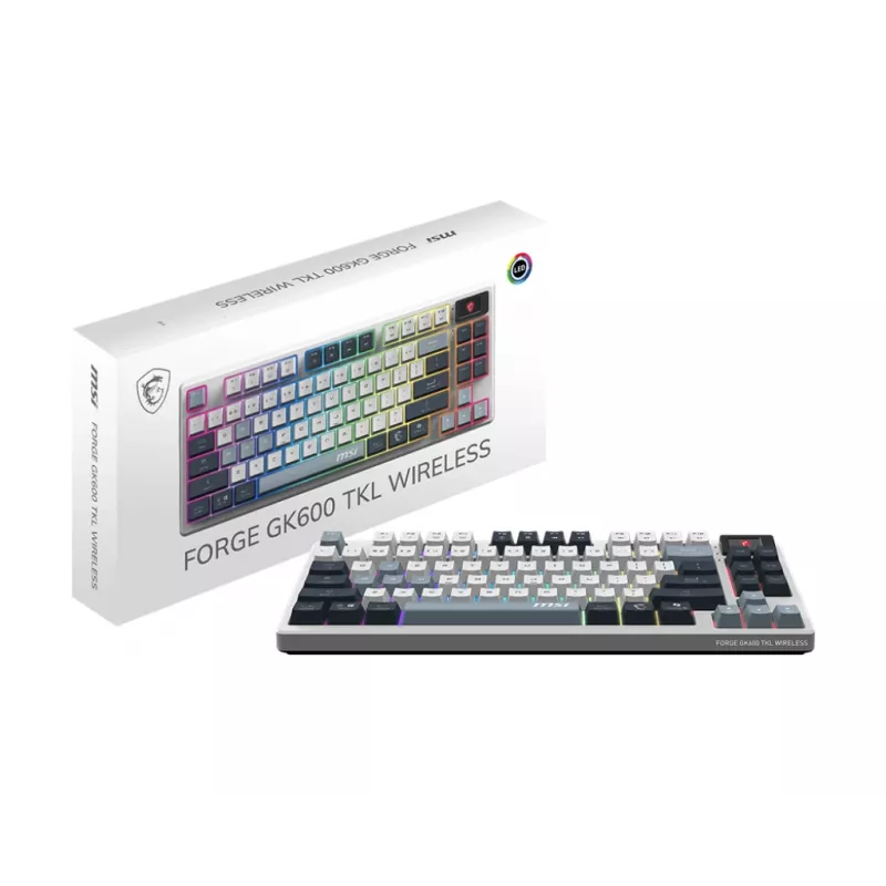 MSI Forge GK600 TKL Wireless Sky Gaming-Tastatur, DE (QWERTZ) Layout