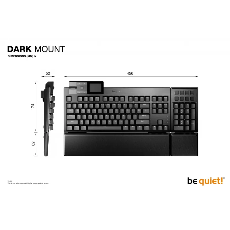 be quiet! Dark Mount Silent Linear DE ISO Tastatur Gaming USB QWERTZ Deutsch Schwarz