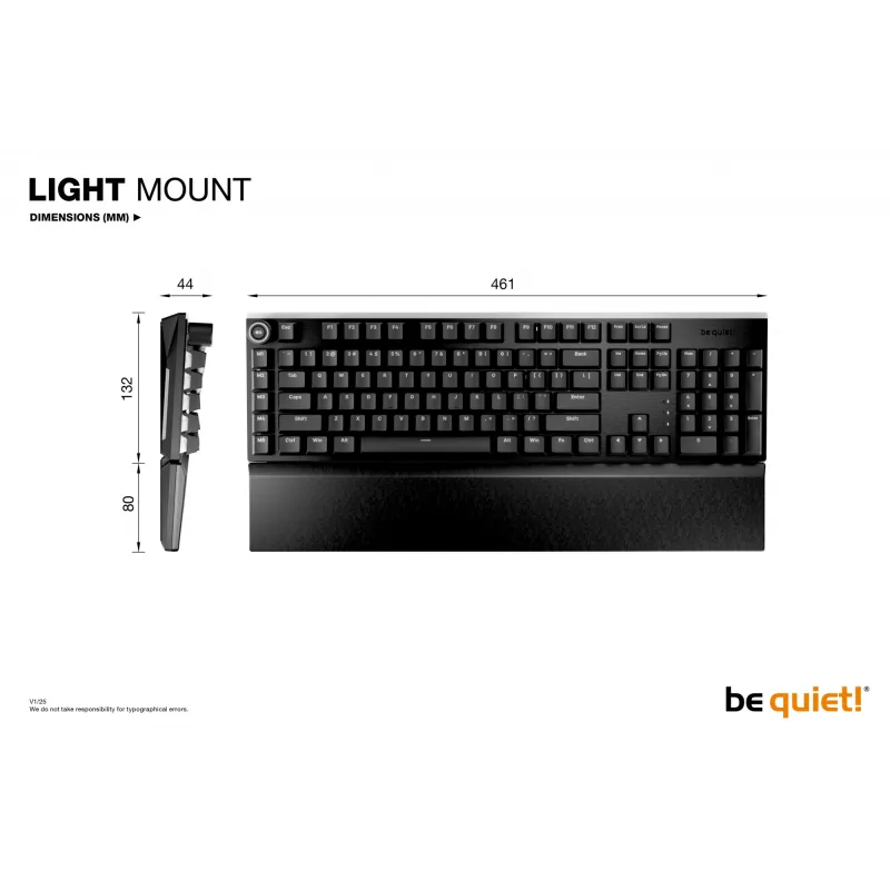 be quiet! Light Mount Silent Tactile DE ISO Tastatur Gaming USB QWERTZ Deutsch Schwarz