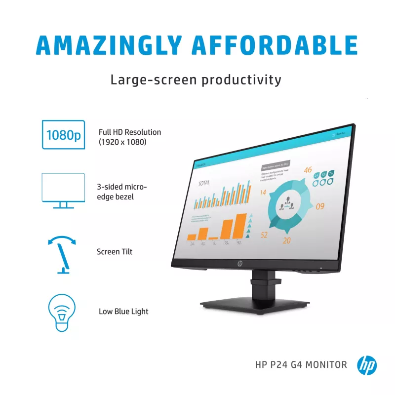 HP P-Series P24 G4 Computer Monitor 60,5 cm (23,8 Zoll) 1920 x 1080 Pixel Full HD