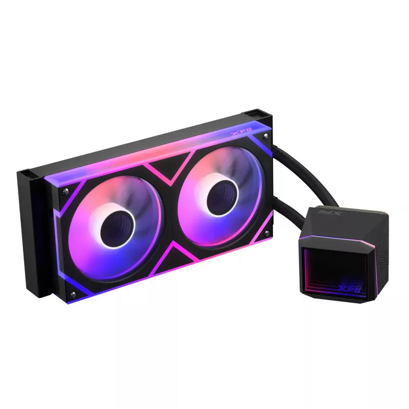 ADATA XPG Levante II 240 AIO Flüssigkeits-CPU-Kühler, 240 mm, 2 x 120-mm-ARGB-Lüfter, Schwarz