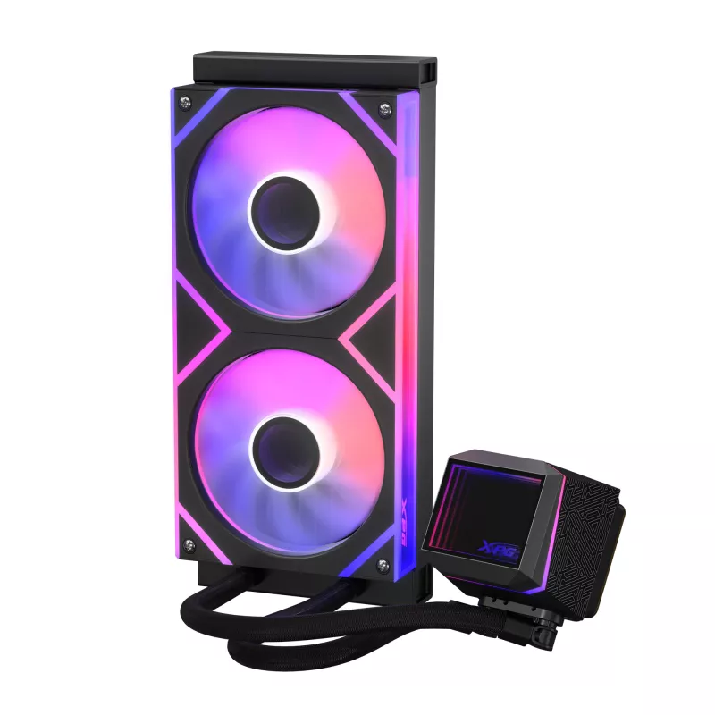 ADATA XPG Levante II 240 AIO Flüssigkeits-CPU-Kühler, 240 mm, 2 x 120-mm-ARGB-Lüfter, Schwarz