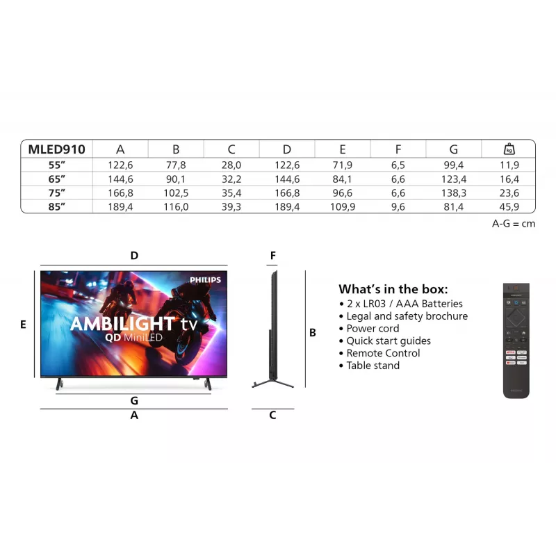 Philips Ambilight 85MLED910/12 65 Zoll 4K Ultra HD QD-Mini LED Fernseher