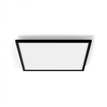 Smarte Deckenleuchte Philips Hue Aurelle Square Panel 600×600 mm, Bluetooth, 220–240V, 48 mm Tiefe, schwarz/weiß