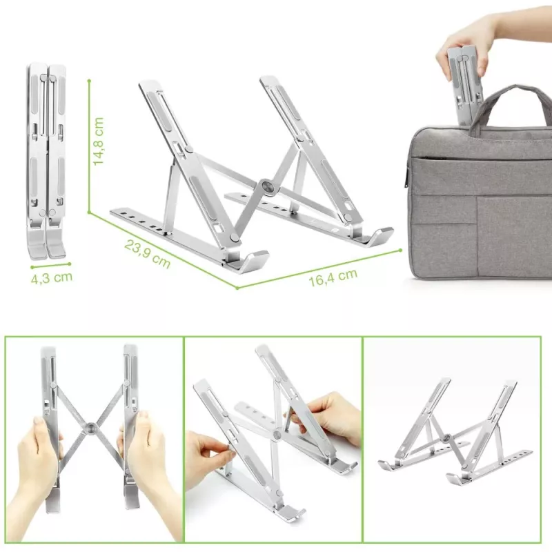 Techly ICA-TBL 134TY Laptop-/Tablet-Ständer, faltbar, verstellbarer Neigungswinkel