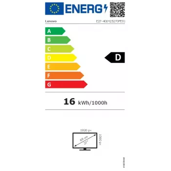 Monitor Lenovo ThinkVision E27-40 27 Zoll Full HD 1920 x 1080 6 ms