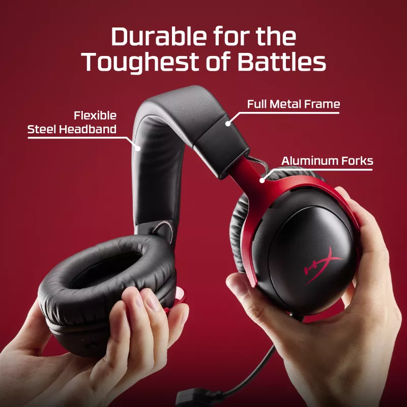 HyperX Cloud III S Wireless - Gaming-Headset (Schwarz-Rot), Rot, China, ohrumschließend, geschlossen, 115 mm, 210 mm