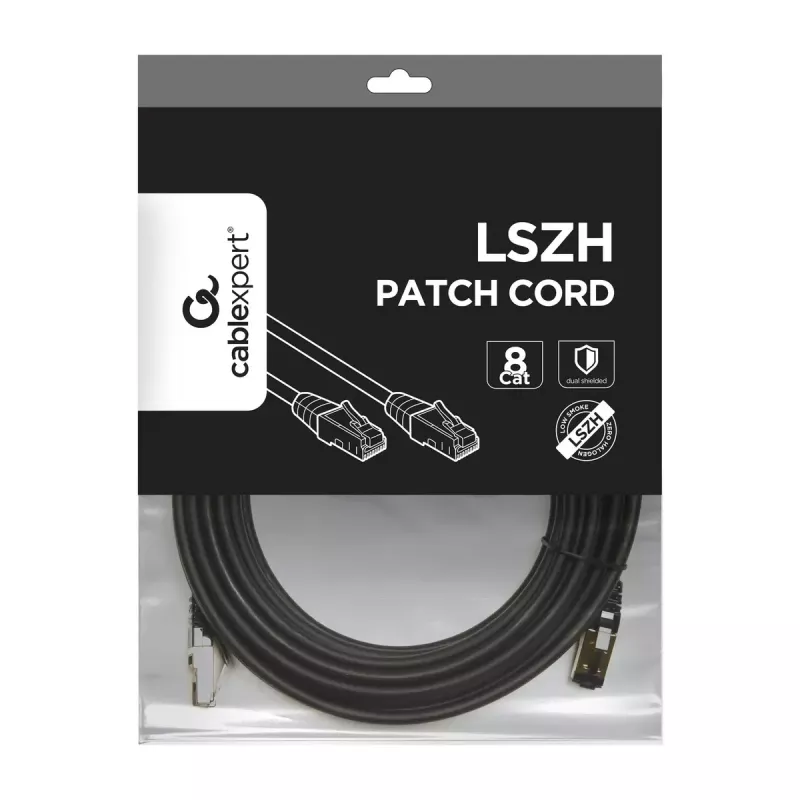 Netzwerkkabel Gembird PP8-LSZHCU-BK-7.5M RJ-45 Cat8 7,5m Schwarz
