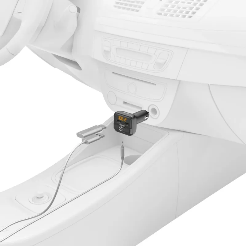 Hama 00014163 UKW-Sender / Netzteil, AUX-IN, USB-IN, Schwarz