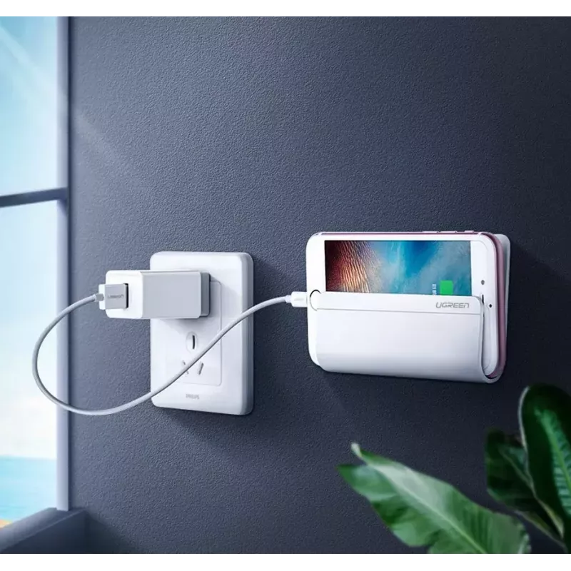UGREEN 30394 selbstklebende Handy-Wandhalterung zum Laden, Weiß