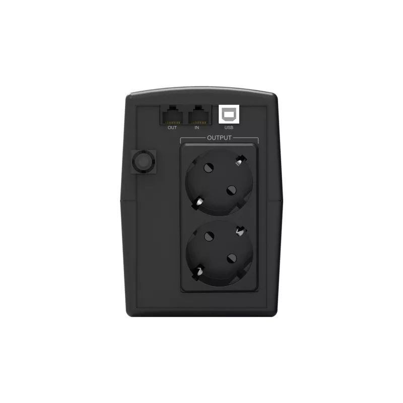 Conceptronic ZEUS01ES USV, 650 VA (0,65 kVA), 360 W, 2x Schuko, HID USB, RJ45 Ein-/Ausgang, 220-240 V, Schwarz