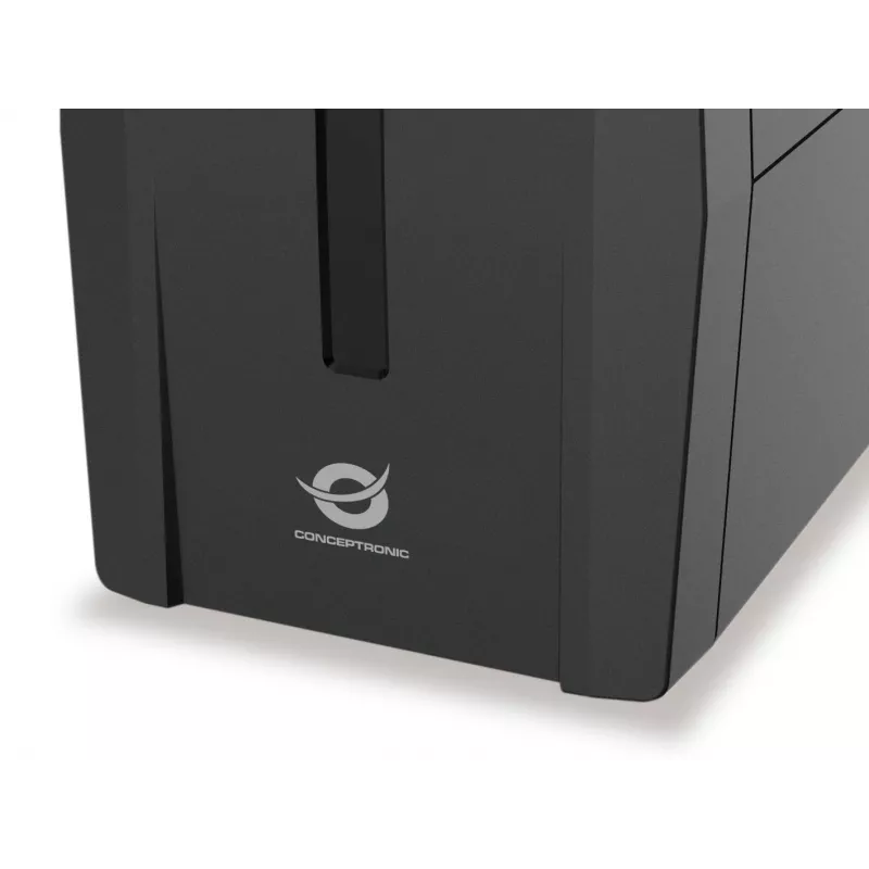 Conceptronic ZEUS02ES Line-Interaktiv-USV, 850 VA (0,85 kVA), 480 W, 2x Schuko, HID USB, RJ45 Ein-/Ausgang, 220-240 V, Schwarz