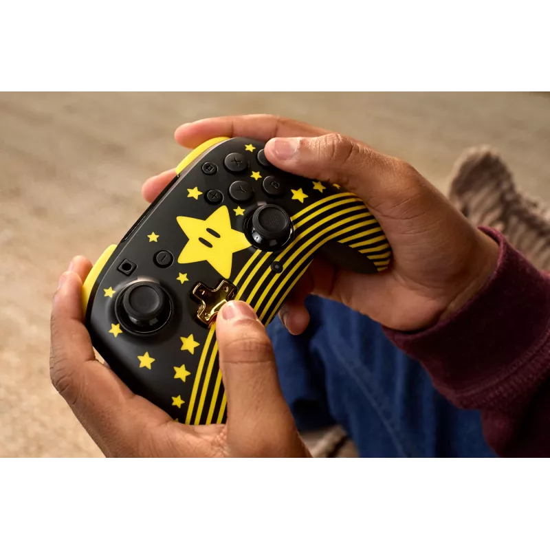 Turtle Beach Rematch TBC-8101-75 kabelloser Controller für Nintendo Switch, Super Mario Star, Schwarz/Gelb