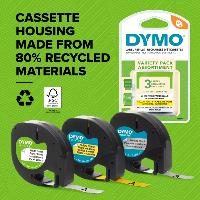 DYMO LetraTag Beschriftungsband sortiert 3er-Pack