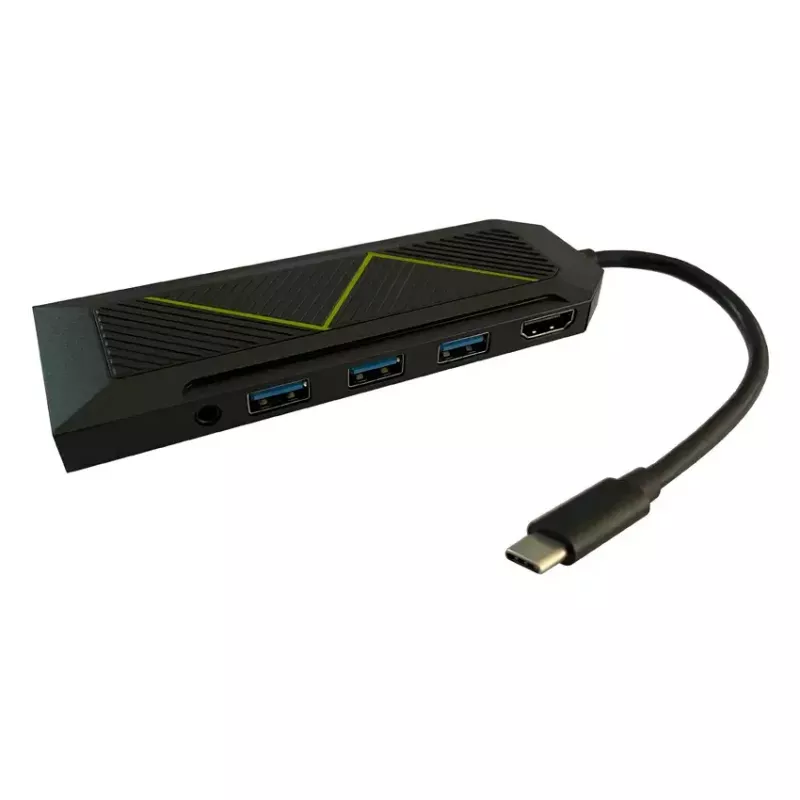 USB Hub LC-Power LC-HUB-C-MULTI-6-RGB Type-C 5000 Mbit/s Schwarz