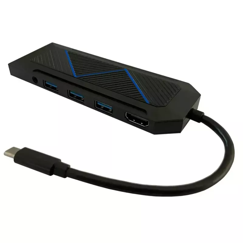 USB Hub LC-Power LC-HUB-C-MULTI-6-RGB Type-C 5000 Mbit/s Schwarz