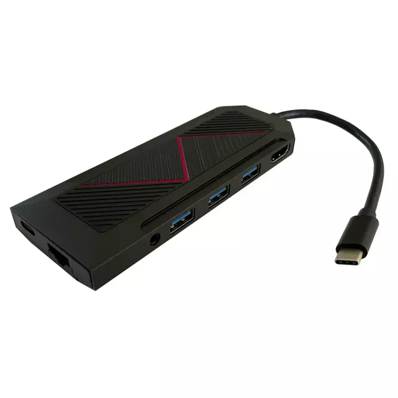 USB Hub LC-Power LC-HUB-C-MULTI-6-RGB Type-C 5000 Mbit/s Schwarz