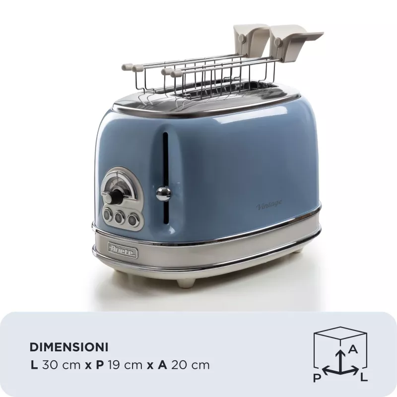 Ariete Vintage 155/05 2-Scheiben-Toaster, 810 W, Blau
