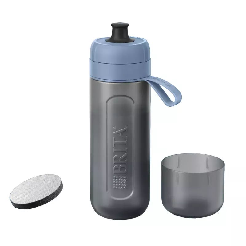 Brita Fill & Go Active 1052248 Wasserfilter-Flasche, inkl. 2 MicroDisc, dunkelblau