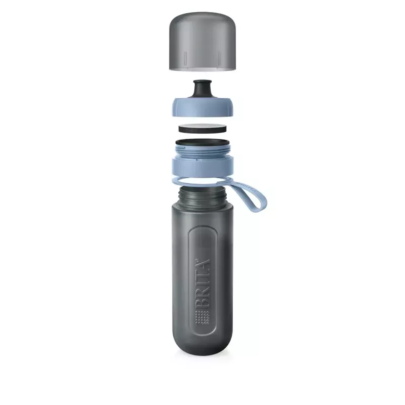 Brita Fill & Go Active 1052248 Wasserfilter-Flasche, inkl. 2 MicroDisc, dunkelblau