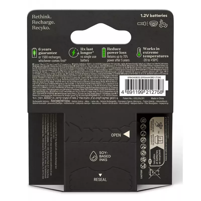 GP Batteries ReCyko Pro GPRCP80AAA174C4 Akku AAA (Micro), NiMH 800 mAh 1,2 V, 4 Stück