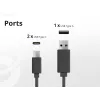Conceptronic 3-Port 67W GaN USB PD Ladegerät mit USB-C Ladekabel, USB-C x 2, USB-A x 1, QC 3.0, PPS
