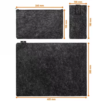 Durable 507158 MultiBag EFFECT Hülle für Laptop / Tablet 16,4″ (41,7 cm), recycelter PET-Filz, mit Zubehör- und Handytasche