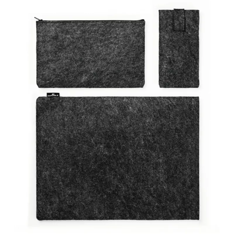 Durable 507158 MultiBag EFFECT Hülle für Laptop / Tablet 16,4″ (41,7 cm), recycelter PET-Filz, mit Zubehör- und Handytasche