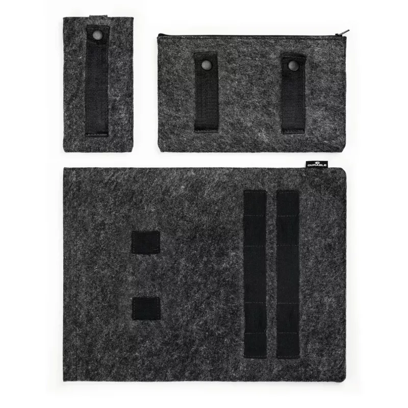 Durable 507158 MultiBag EFFECT Hülle für Laptop / Tablet 16,4″ (41,7 cm), recycelter PET-Filz, mit Zubehör- und Handytasche