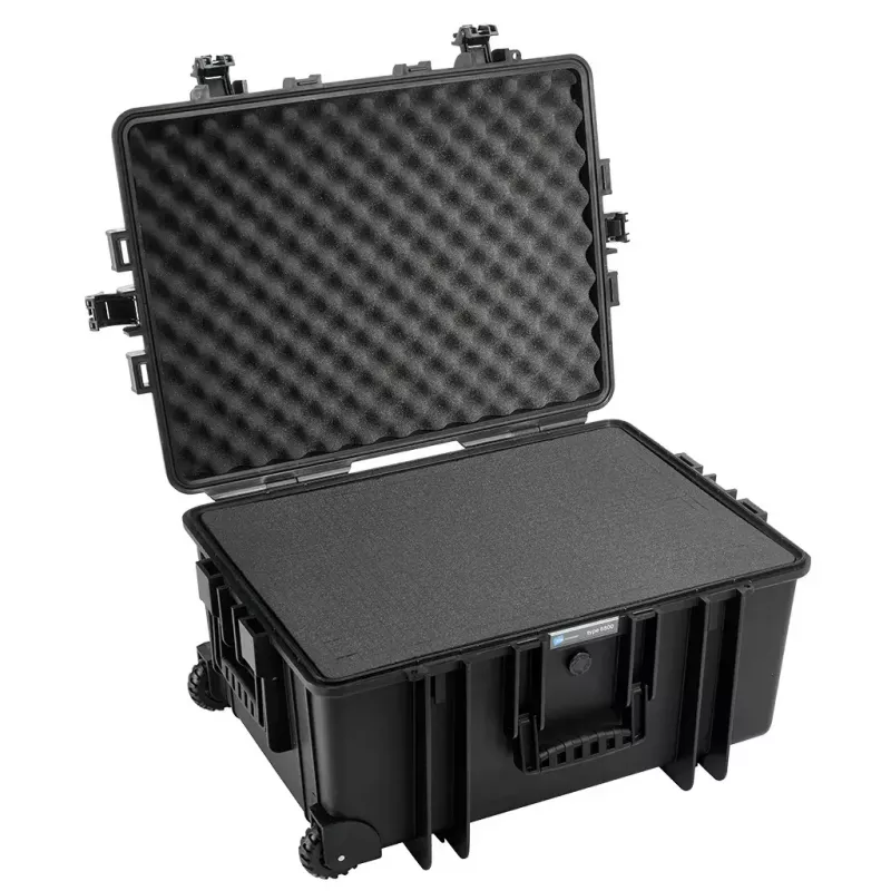 B&W 6800/B/SI Outdoor Case Type 6800 Hartschalentasche, Polypropylen, mit Schaumstoffeinlage, Schwarz