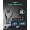 Monitorhalterung icybox 61085 für 2 Monitore mit Tischbefestigung – Zweiarm-Tischmonitorhalterung