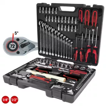 KS Tools CHROMEplus 1/4" + 1/2" Universal-Werkzeugkoffer, 97 Stück (918.0797)