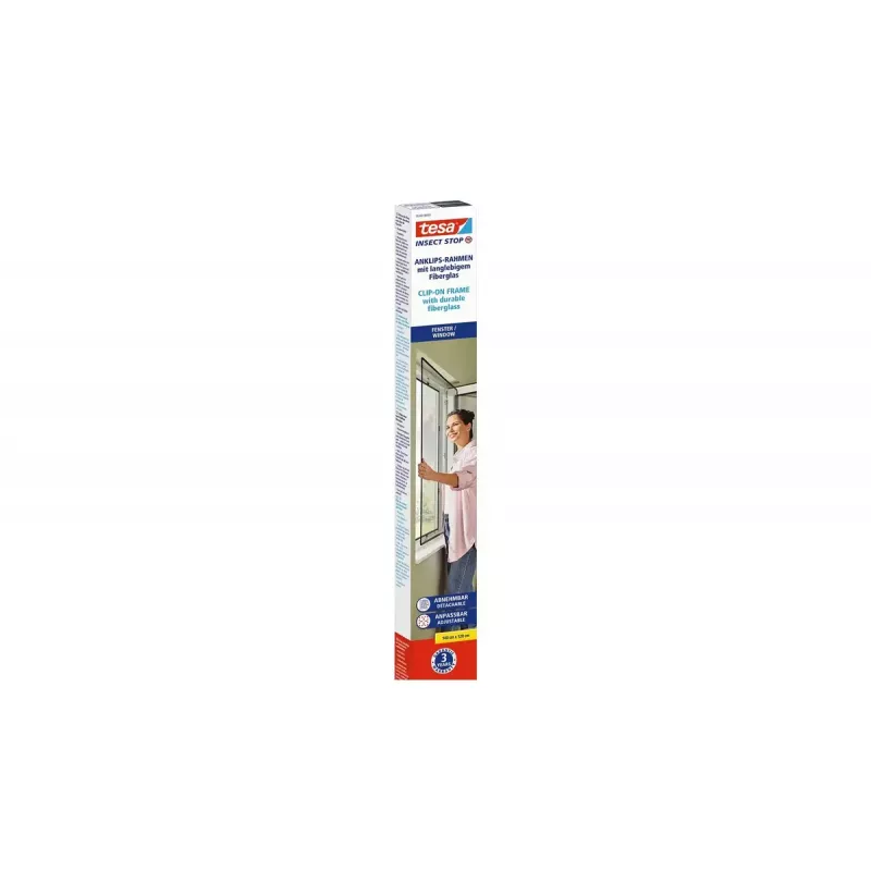 tesa Insect Stop Clip On 55360-00001-00 Fliegengitter, 1,2 x 1,4 m, Anthrazit