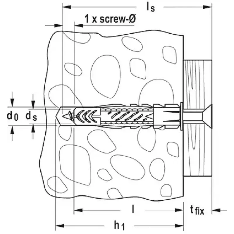 Wanddübel Fischer Universal-Dübel UX Grün 6 x 35 R
