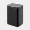 Brabantia Bo 22 24 81 Mülleimer, 4 L, rechteckig, Stahl, mattschwarz