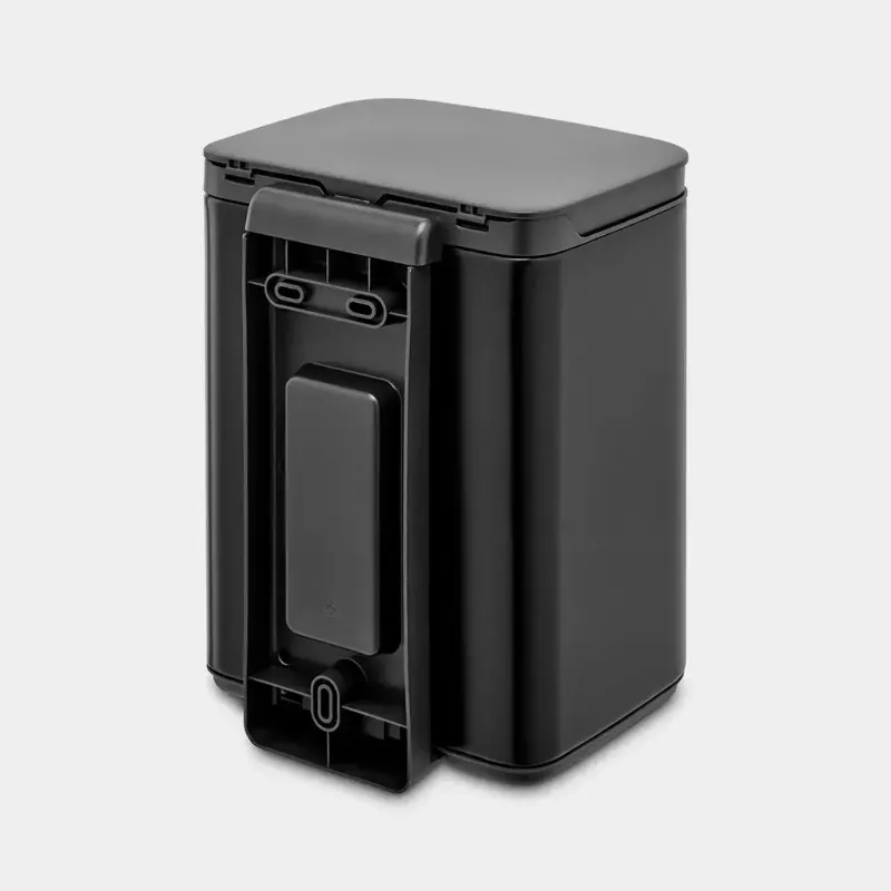 Brabantia Bo 22 24 81 Mülleimer, 4 L, rechteckig, Stahl, mattschwarz