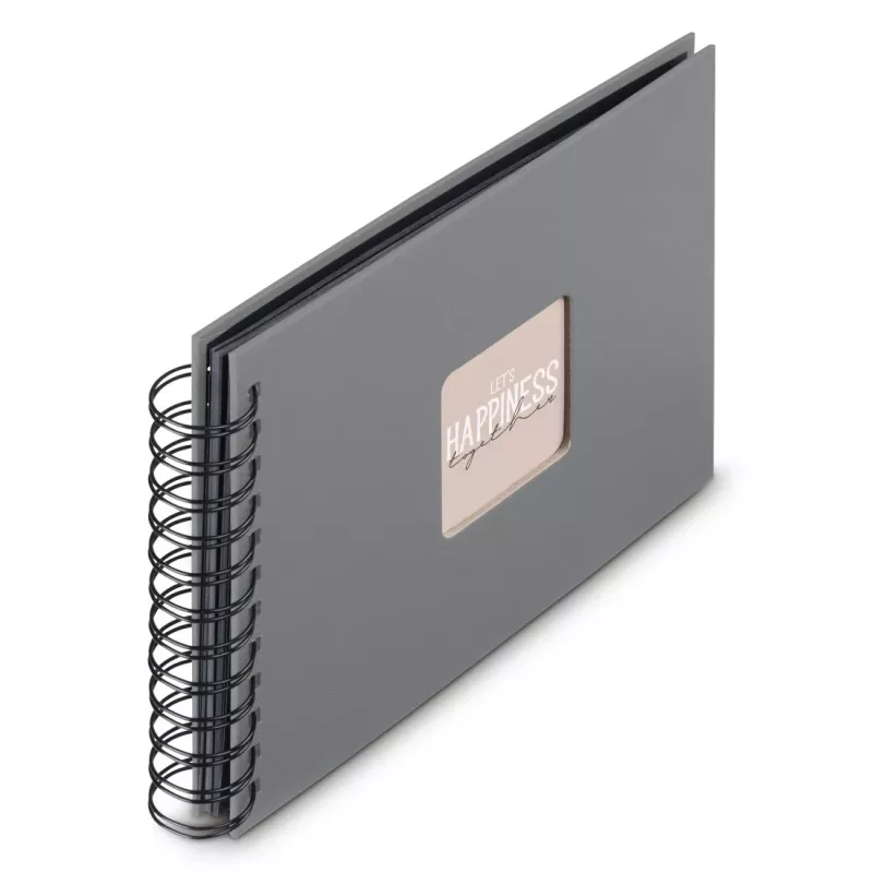 Hama 00009839 Fine Art Fotoalbum mit Spiralbindung 24x17, 50 schwarze Seiten, Steingrau