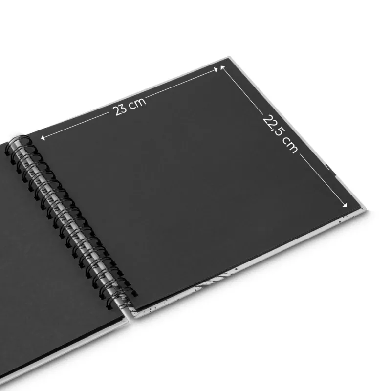 Hama 00009834 Fine Art Fotoalbum mit Spiralbindung 28x24, 50 schwarze Seiten, New Black
