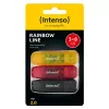 Intenso Rainbow Line USB-Stick 8 GB, USB-A 2.0, 3er-Multipack, Mehrfarbig